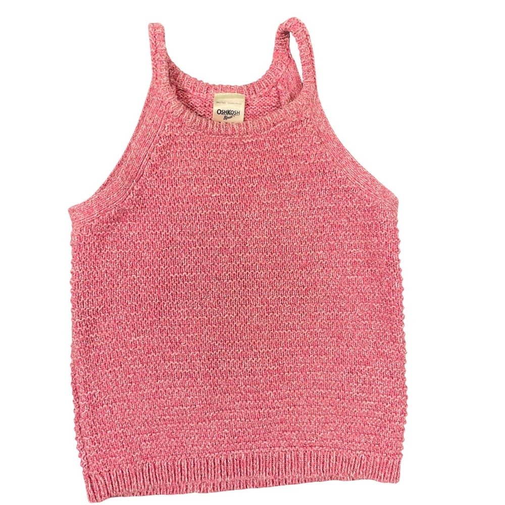 OshKosh B'Gosh Toddler Sweater Tank Top Size 2T Pink Knit Metallic Shimmer